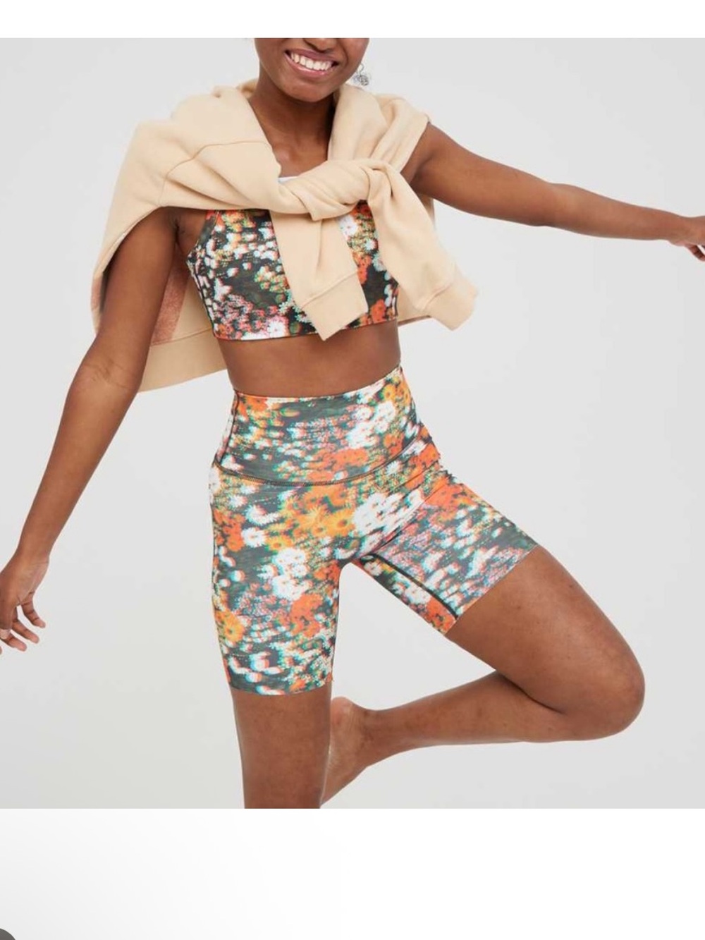 Offline By Aerie Goals 3D 7" Inseam Biker Shorts & Top Size M